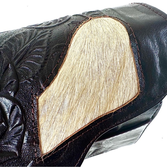 SHOULDER BAG LUCKY HORSE Embossed Crossbody Western Style Vintage Tooled Leather - Picture 8 of 8